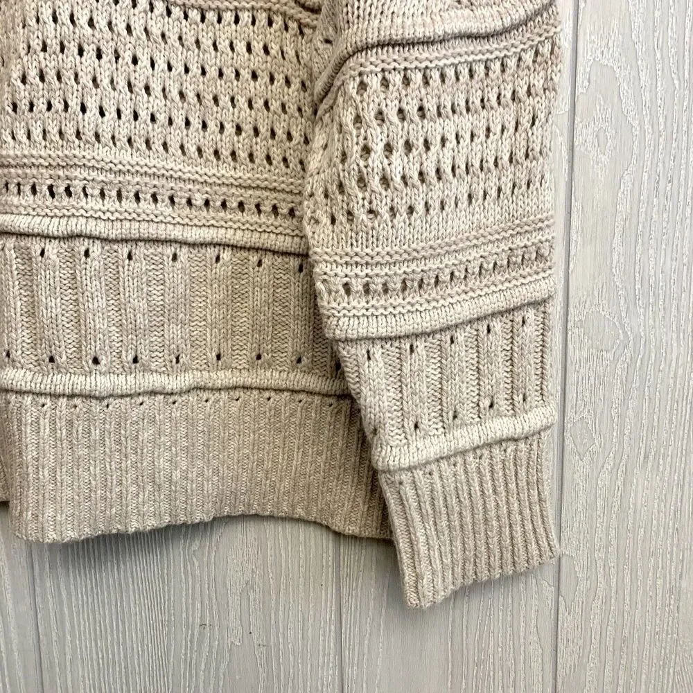 Club Monaco Mixed Pointelle Sweater Oatmeal Beige Cream Size XL NWT - Picture 7 of 9